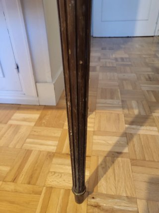 Mesa escritorio antigua cristal y madera