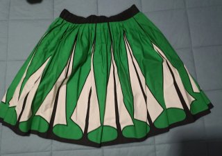 Falda verde y blanca con estampado