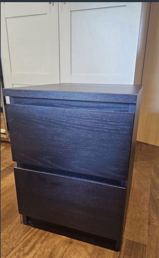 2 Comodini IKEA MALM nero-marrone con 2 cassetti