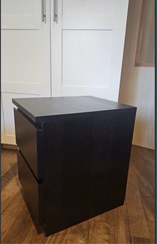 2 Comodini IKEA MALM nero-marrone con 2 cassetti