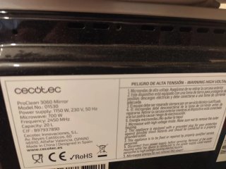Microondas Cecotec ProClean 3060 Mirror