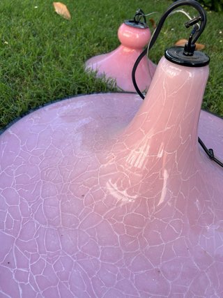 Lampade sospensione vetro Murano rosa made italy