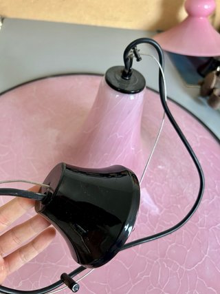 Lampade sospensione vetro Murano rosa made italy