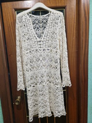 Vestido crochet blanco talla XL