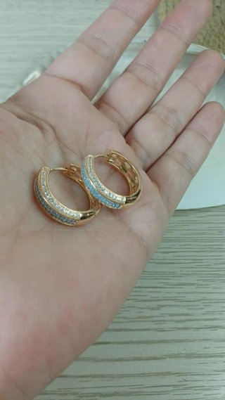 Pendientes Aro Oro y Turquesa
