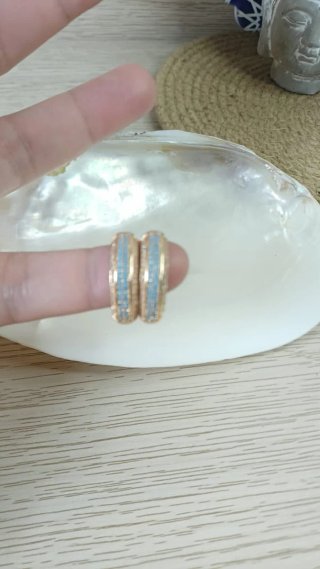 Pendientes Aro Oro y Turquesa