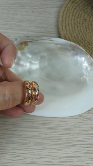 Pendientes Aro Oro y Turquesa