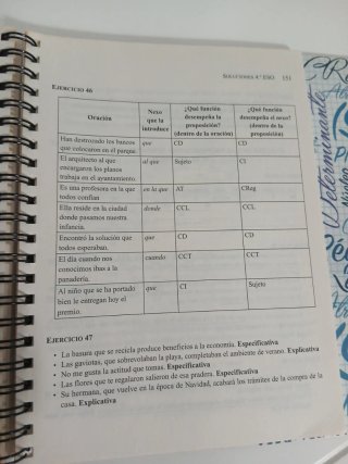 Ejercicios de sintaxis 3 y 4 ESO