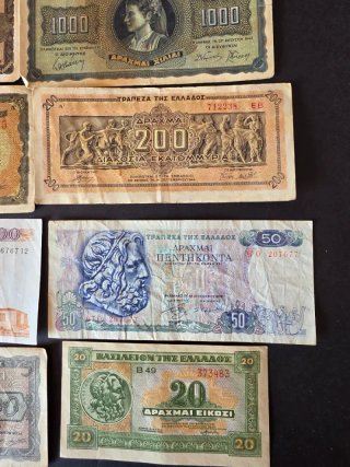 Lotto 12 Banconote Greche Dracme Antiche