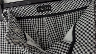 Pantalón Canda cuadros blanco y negro