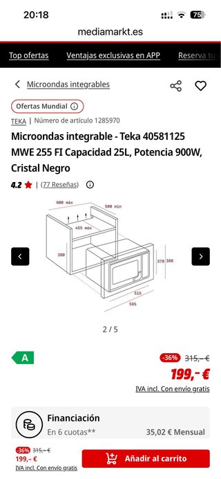 Microondas Teka Integrable Mueble min 50cm