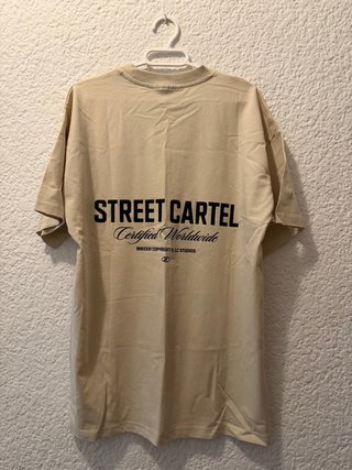 Dos Camisetas Street Cartel Gris y beige Nuevas