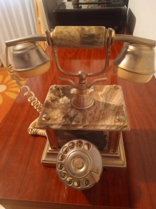 Teléfono Antiguo Italiano Beige y Dorado