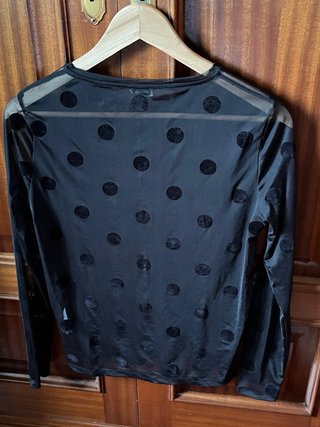 Camiseta Pinkie Negra Lunares Talla S