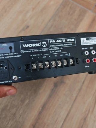 Amplificador Work Pro PA 40/2 USB