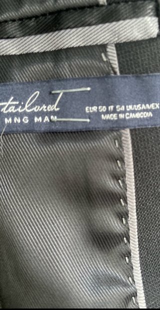 Traje Negro Slim Fit Mango Talla M