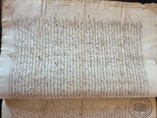 Documento manuscrito Carlos II 1644.  Sello 2n.