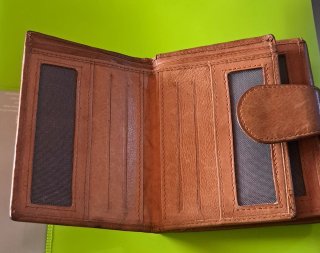 Cartera pequeña Mujer Marrón efecto desgastado