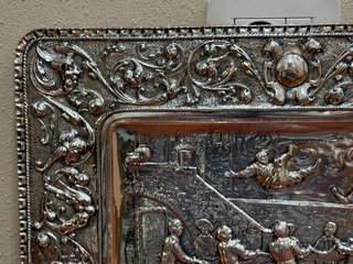 Plato Relieve Vintage Plateado