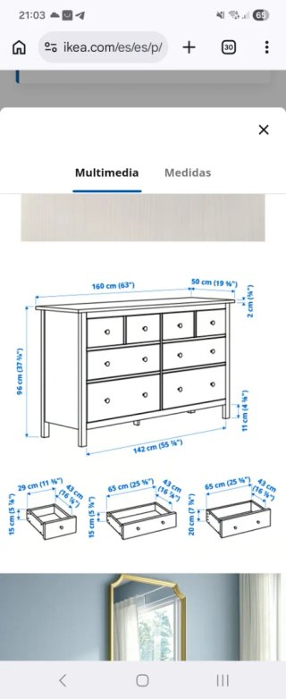 Cómoda Hemnes Ikea 8 cajones