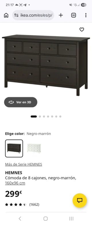 Cómoda Hemnes Ikea 8 cajones