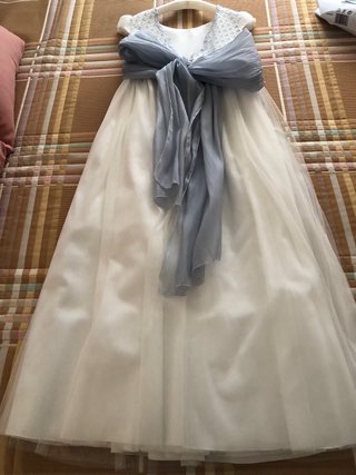Vestido Comunión Niña Blanco y Azul 10 Años