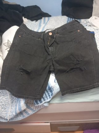 Pantalón corto vaquero negro hombre