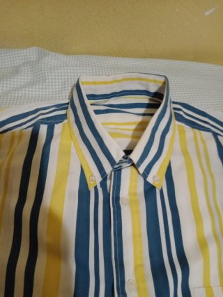 Camisa Rayas Manga Corta Hombre Talla L Clásico