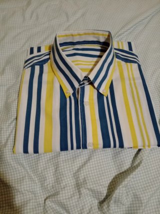 Camisa Rayas Manga Corta Hombre Talla L Clásico