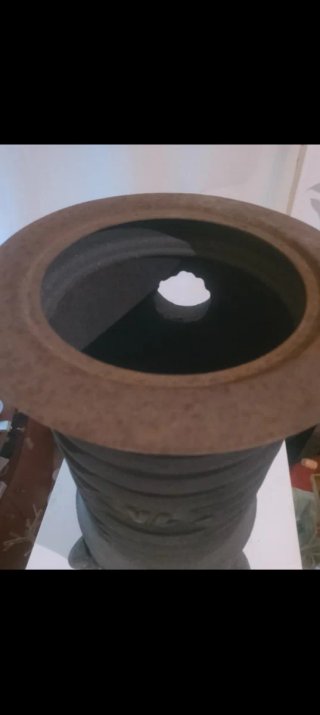 Estufa de leña antigua decoración fundición