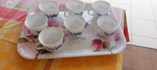 Juego de 6 tazas de porcelana