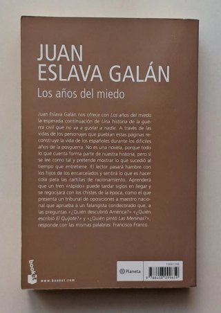 Libro Los años del miedo. Autor Juan Eslava Galán.