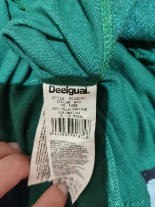Vestido Desigual verde y azul