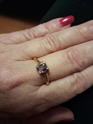 Anillo Tous Plata Baño 18k Amatista 3ct