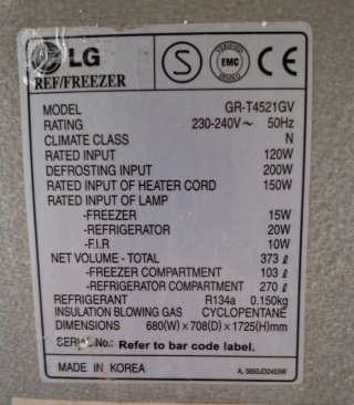 Frigorífico LG 373L No Frost Express Cool