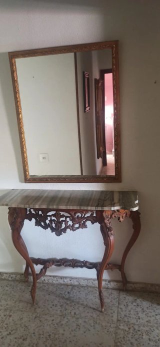 Consola Neo Rococó Madera y Mármol