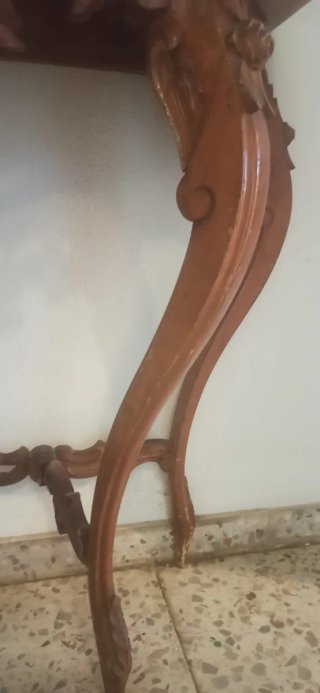 Consola Neo Rococó Madera y Mármol