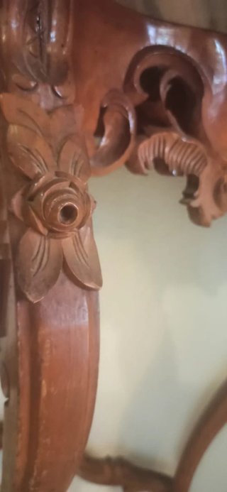 Consola Neo Rococó Madera y Mármol