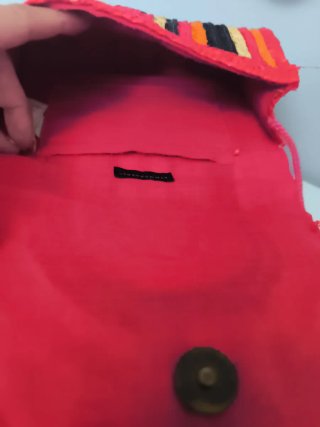 Bolso de esparto multicolor