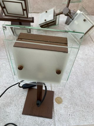 Juego de lámparas cristal y metal