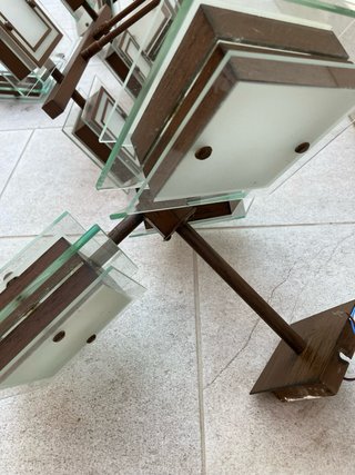 Juego de lámparas cristal y metal