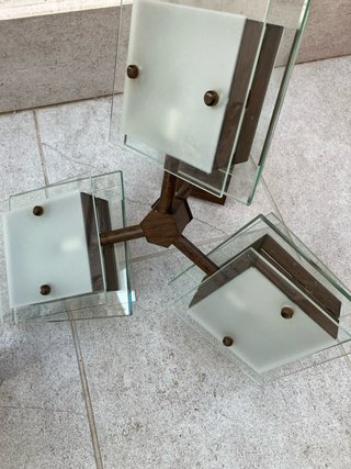 Juego de lámparas cristal y metal