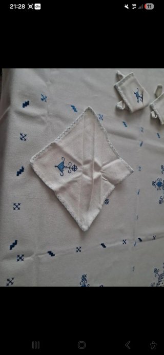 Juego mantel y 6 servilletas vintage sin estrenar