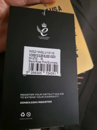 Neopreno triatlon, Zone 3 Vision Talla S, nuevo