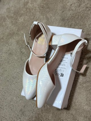 Sandalias blancas plateadas talla 35