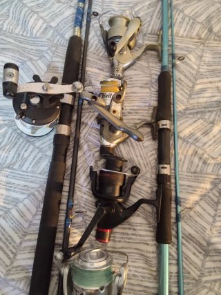 Lote Pesca: Cañas, Carretes, Aletas Mares, Bolsa S