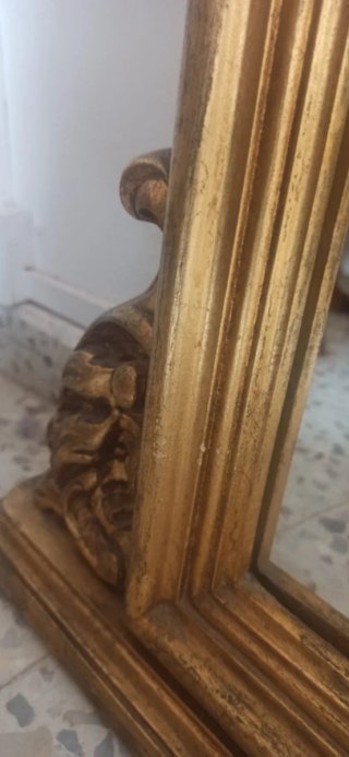 Consola recibidor con espejo dorado