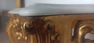 Consola recibidor con espejo dorado