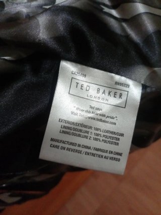 Chaqueta de cuero Ted Baker negra