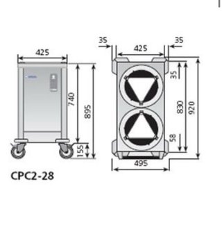 Carro caliente dispensador platos EDENOX